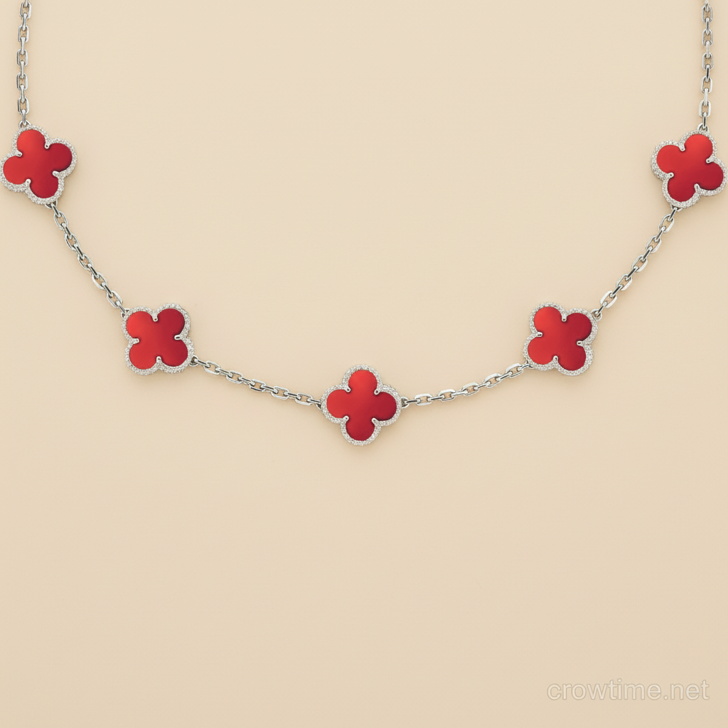 VAN CLEEF  KOLYE - GÜMÜŞ/KIRMIZI