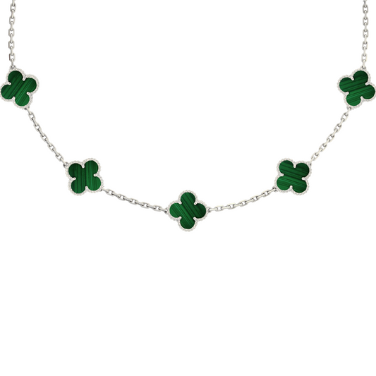 VAN CLEEF ALHAMBRA BİLEKLİK- GÜMÜŞ/YEŞİL