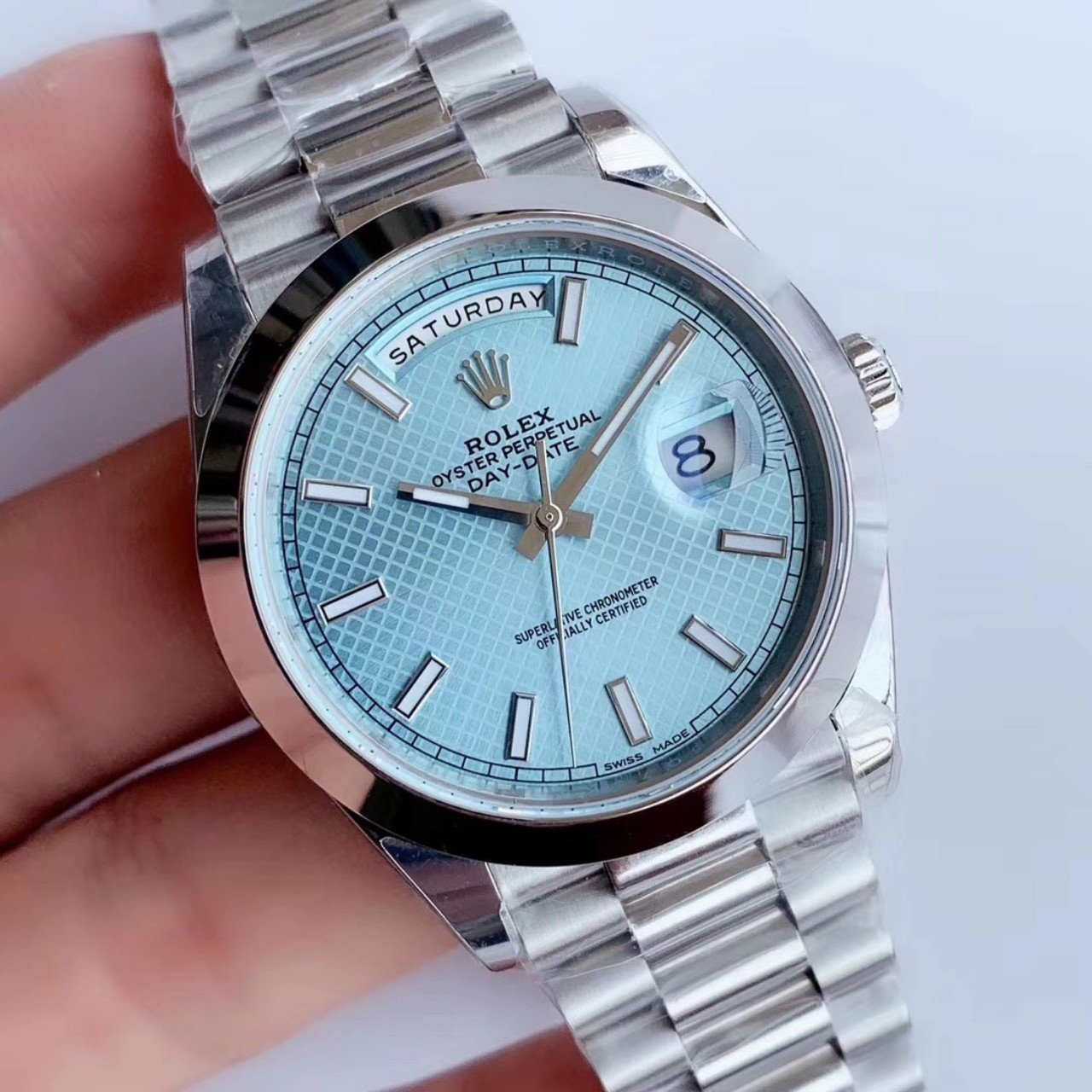 DAY-DATE 41MM ICE BLUE +KAPIDA ÖDEME ŞEFAF KARGO