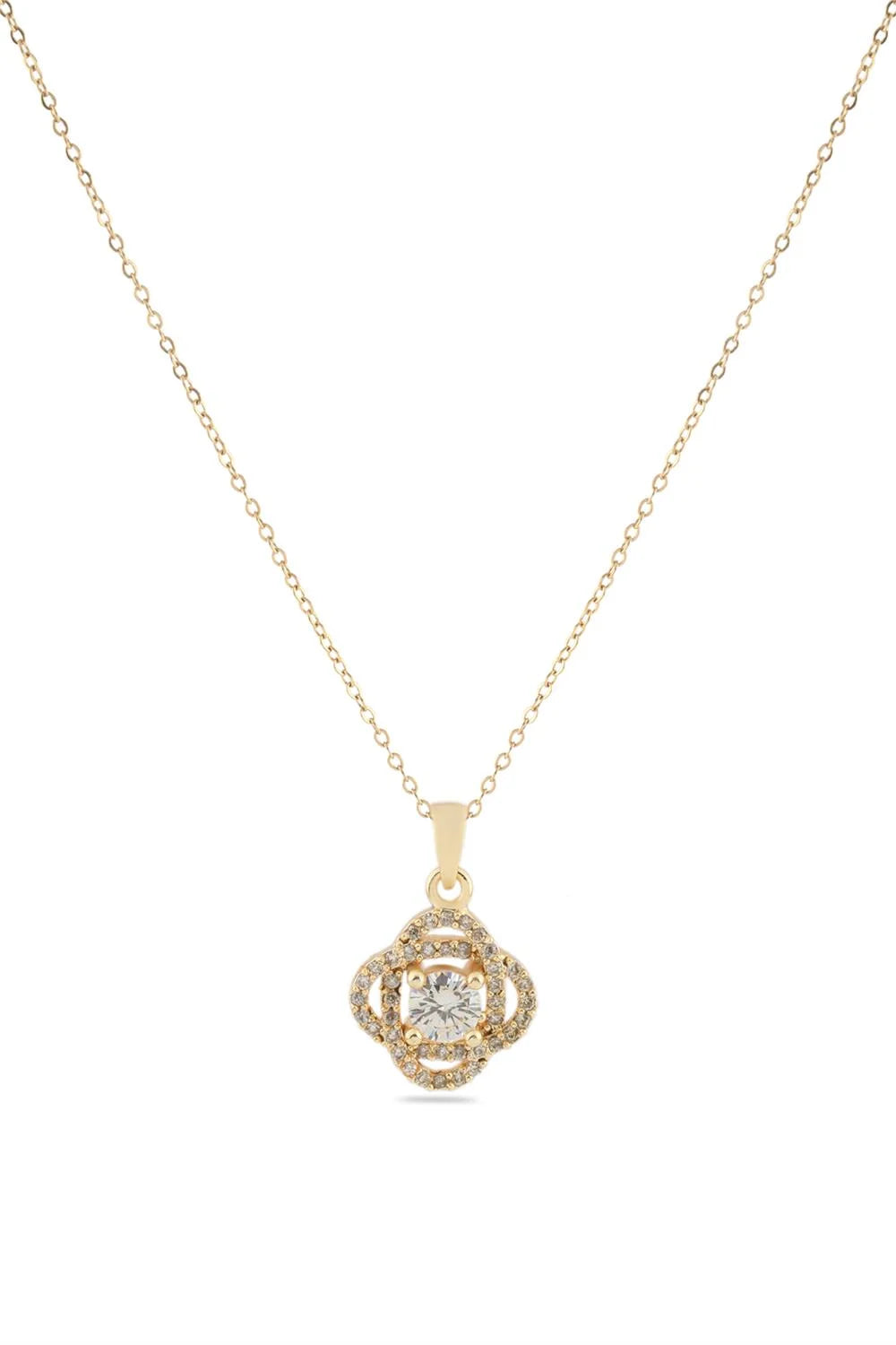 14k Gold Kaplama Zirkon Kolye 45 cm