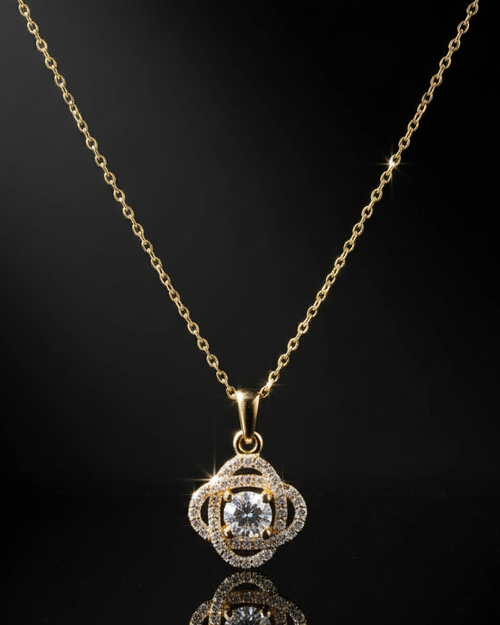 14k Gold Kaplama Zirkon Kolye 45 cm