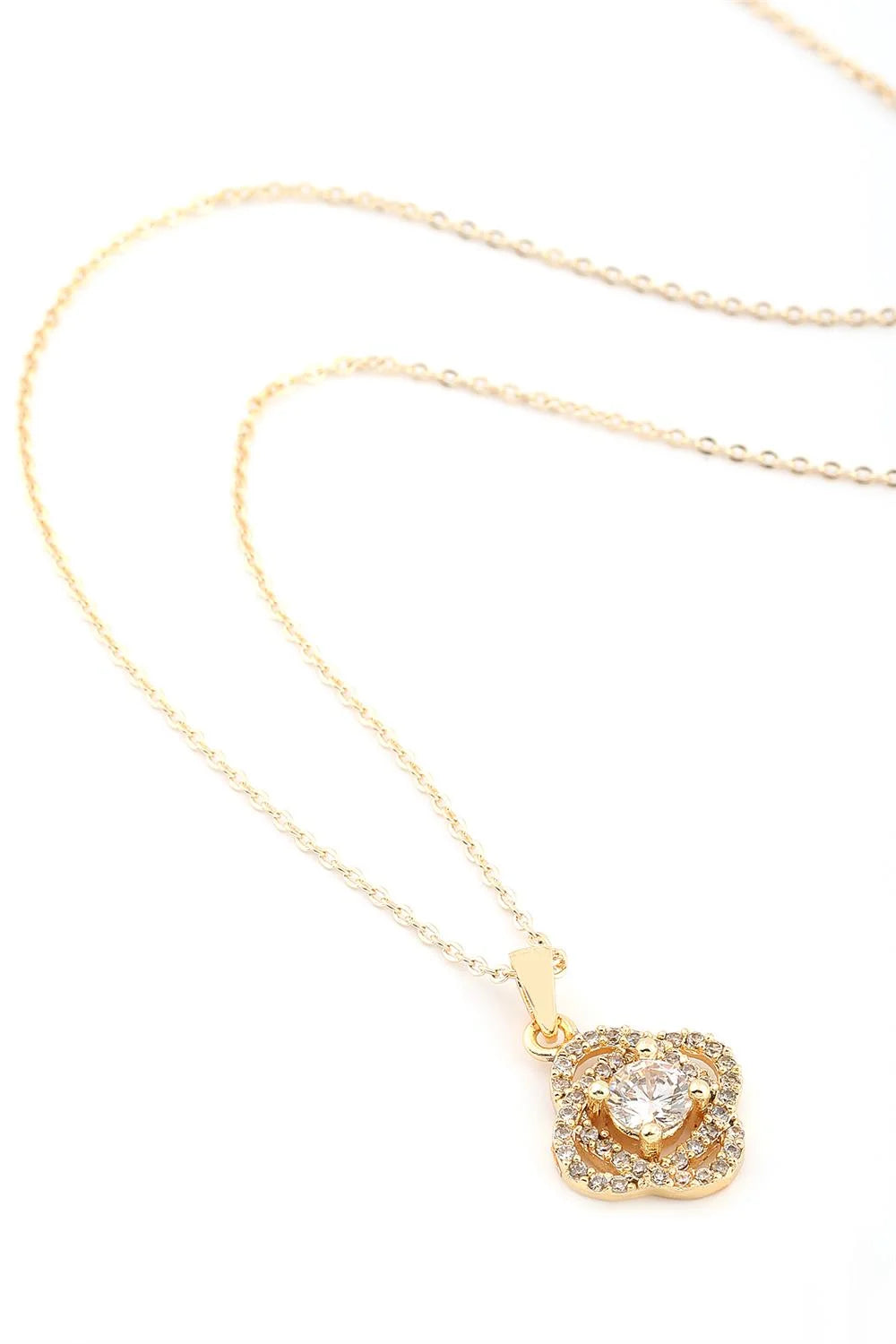 14k Gold Kaplama Zirkon Kolye 45 cm